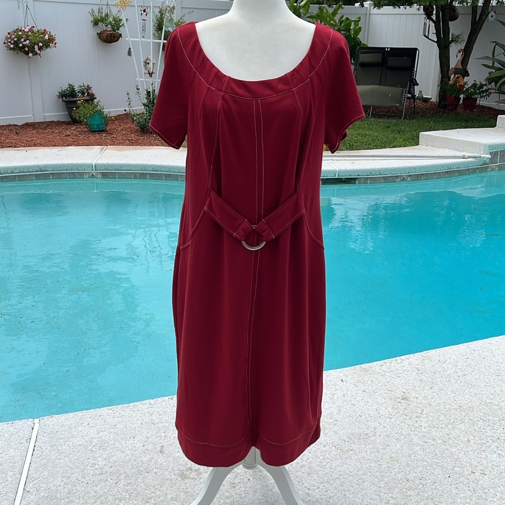 LANE BRYANT Ponte Short-Sleeve Crew-Neck Dress SZ: 14/16 nwt - Picture 2 of 13